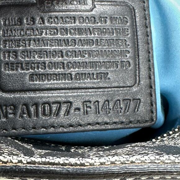 Vintage Coach Chelsea Heritage Tote - GREY Black Blue - Picture 2 of 10